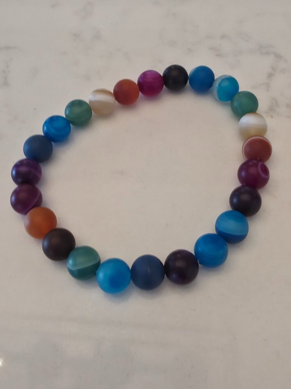 Beaded Elastic Rainbow Tourmaline Bracelet